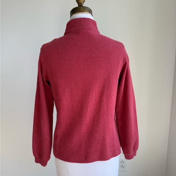 PETER MILLAR RED ZIP UP FLEECE SWEATER FOX PATCH SIZE MEDIUM - Picture 3 of 8